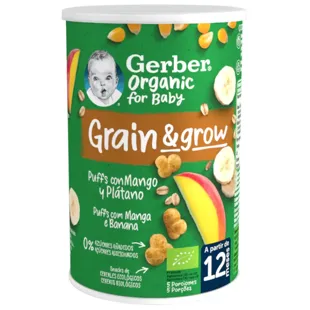 Gerber Organic Puffs with Mango and Banana +12m 35 gr