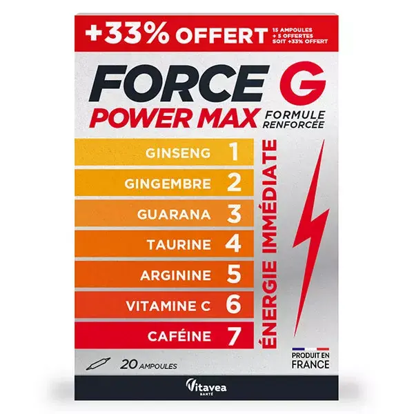 Vitavea Force G Power Max Energie Immédiate 20 ampoules