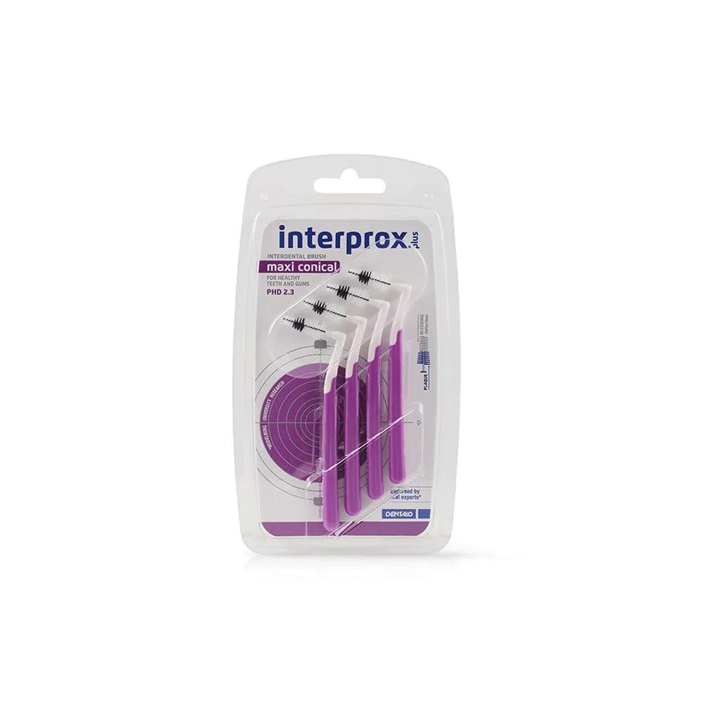 Interprox Plus Maxi Conical Anti-Placca e Anti-Carie 4 Scovolini Viola