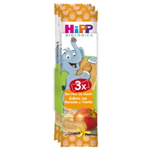 Hipp Barritas Muesli Galleta Manzana y Vainilla +12m 3 uds