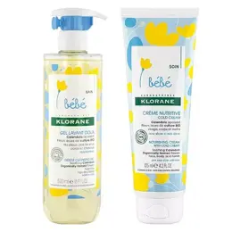 Klorane Routine Bébé Gel Lavant et Crème Nutritive au Calendula