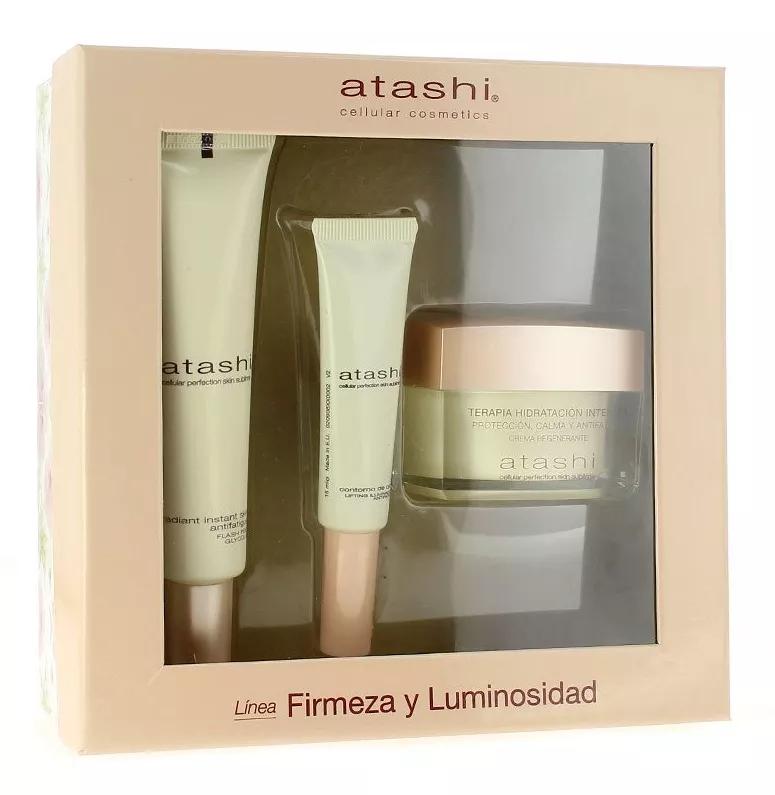 Atashi Cofre Luminosidad Crema Regenerante 50ml + Contorno Ojos 15 ml + Radiant Instant Skin Flash Peel 40 ml