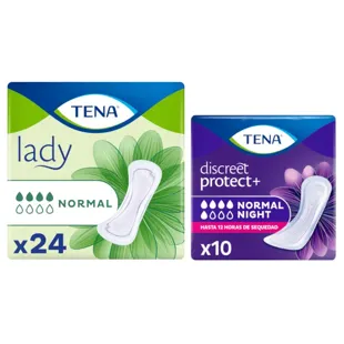 TENA Lady Normal 24 units + Discreet Protect + Normal Night Women&#39;s Incontinence 10 units