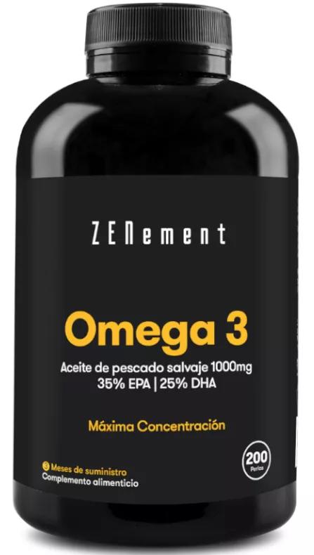 ZENement Oméga 3 Huile de Poisson Sauvage 1000 Mg 200 Perles