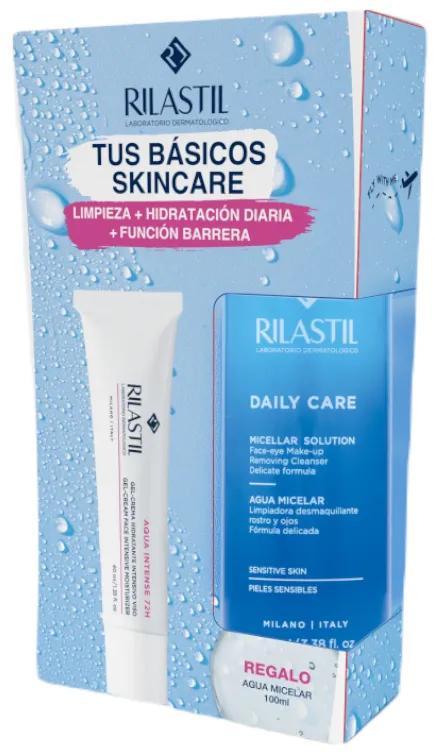 Rilastil Aqua Intense 72H 40 ml + Moisturizing Cleansing Gel 10 ml GIFT