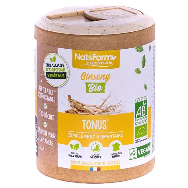 NAT y forma Eco responsable rojo de Ginseng Bio 200 cápsulas