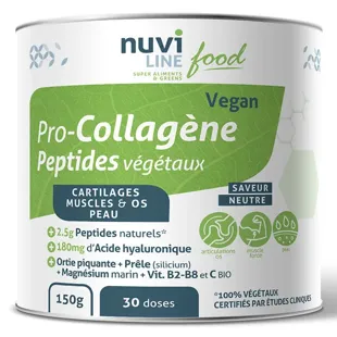 Nuviline Pro-Collagen vegano, peptidi vegetali universali neutri - barattolo da 150 g