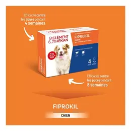 Clement Thekan Fiprokil Anti-Puces Anti-Tiques Chien 20-40kg 4 pipettes