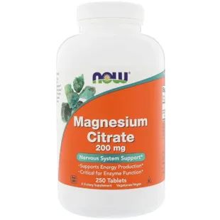 Now Foods Magnesium Citrate 200mg 250 Tablets