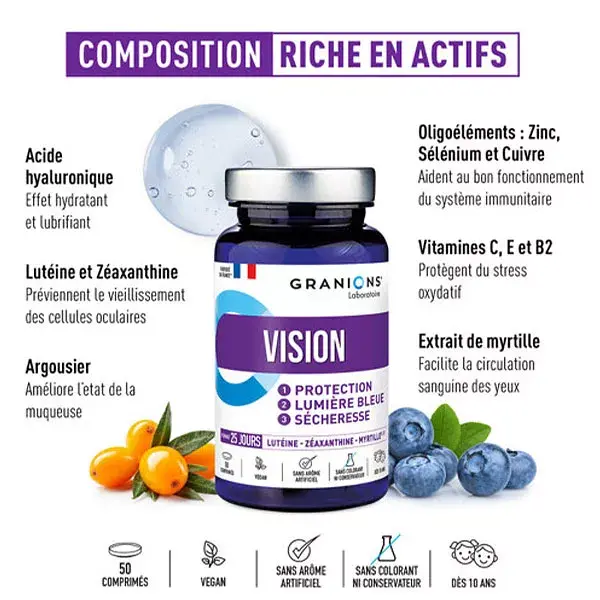 Granions Vision Food Supplement Eyes 50 tablets