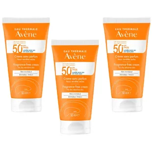 Avène Sun Cream SPF50+ Without Perfume 3x50 ml
