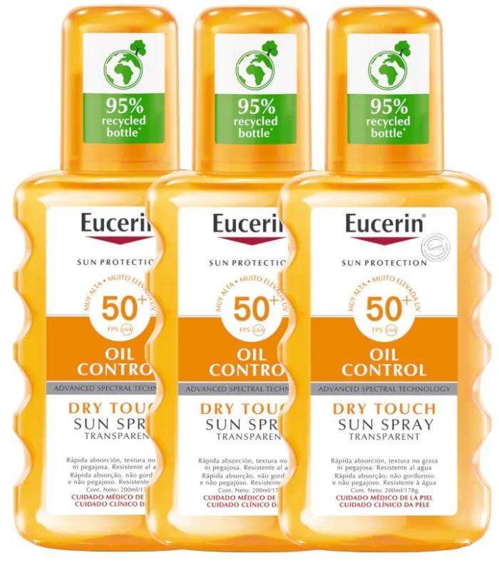 Eucerin Oil Control Dry Touch Spray LSF 50+ 3x200 ml