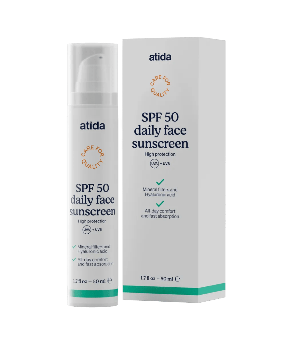 Atida Daily Face Sunscreen Protezione Solare Viso SPF50 50 ml