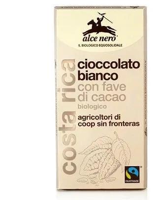 Alce Nero Tavoletta Cioccolato Bianco con Fave di Cacao Bio 100 g