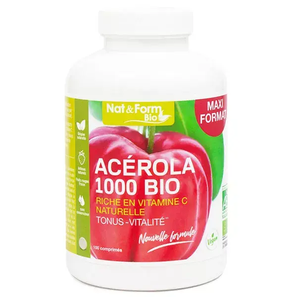Nat & Form Acerola Bio 1000 Integratore Alimentare 100 compresse