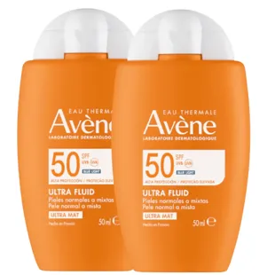 Avène Solar Invisible Ultra Mat Fluid SPF50+ 2x50 ml