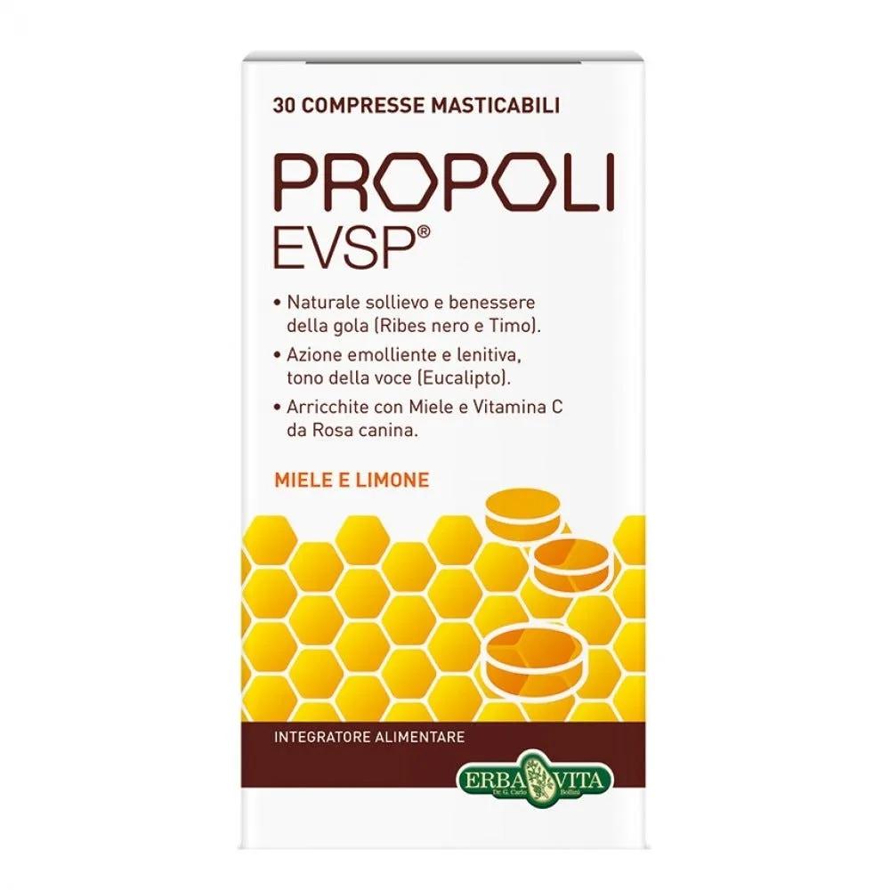 Erba Vita Propoli EVSP Compresse Masticabili Integratore per la Gola 30 Compresse