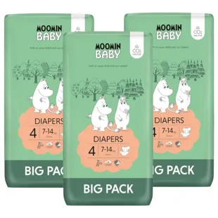 Moomin Baby Diapers Size 4 (7-14 Kg) 3x63 units