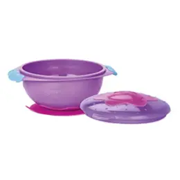 Nuby Assiette Profonde Ventouse Couvercle Violet +9m