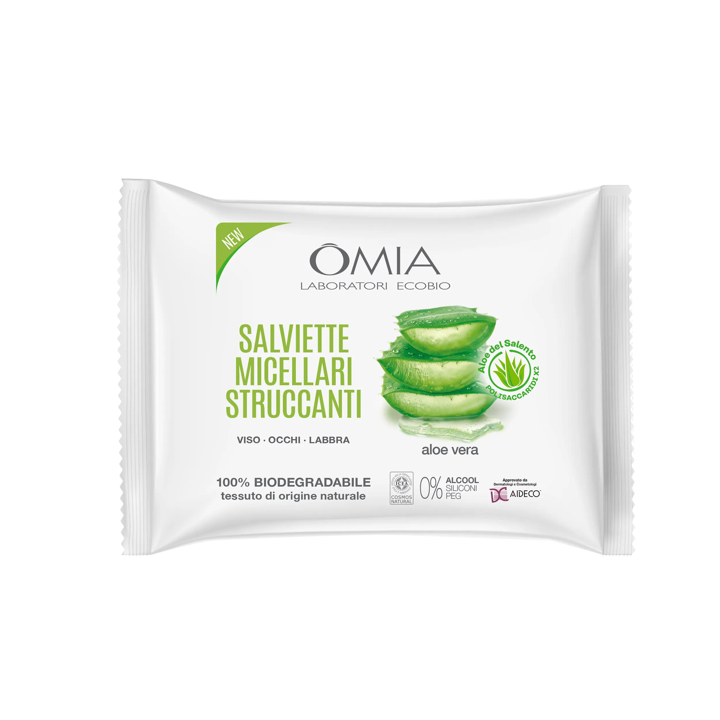 Omia Skincare Salviette Struccanti con Aloe del Salento 20 Pezzi