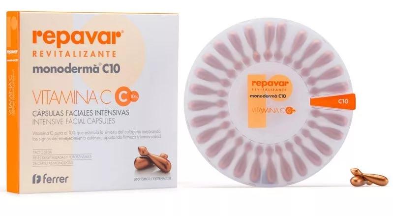 Repavar Monoderma C10 28 capsules van 0,5 ml Uitwendig gebruik