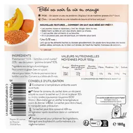 Popote les Moulinés Potimarron Lentilles Corail +8 mois Bio 180g