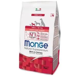 Monge Mini Puppy & Junior Ricco Di Pollo Cibo Secco Per Cani 800 G