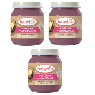 BabyBio Apple and Blueberry Jar +4m 3x130 gr