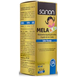 Sanon Melakids Melatonina Líquida +3 Años 48 ml Naranja 