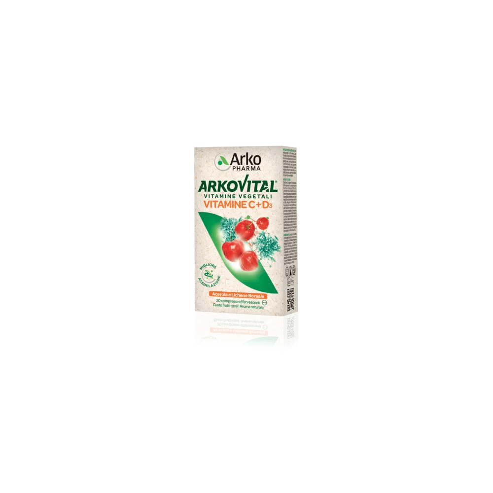 Arkovital Vitamine C + D3 Integratore Difese Immunitarie 20 Compresse Effervescenti