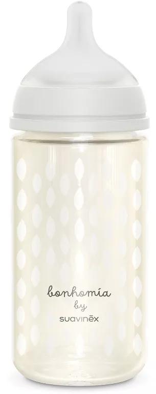 Suavinex Biberon Verre Tétine Physiologique Sx Pro Silicone Débit Moyen Beige