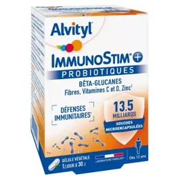 Alvityl Immunostim + Fibres Vitamine C et D Zinc dès 12 ans 30 gélules