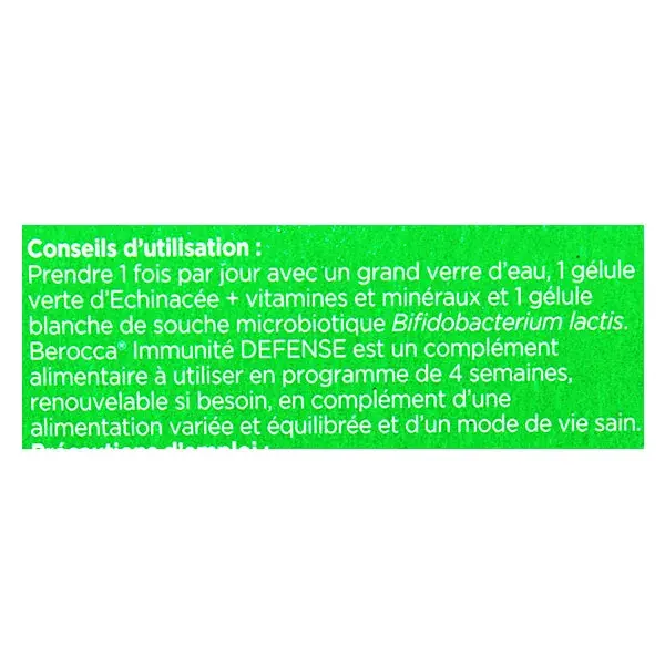 Berocca Immunité Défense Vitamine D, C et B Zinc Lot de 2 x 28 gélules végétales