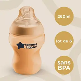 Tommee Tippee Closer To Nature Biberon Multicolore 0m+ Lot de 6 x 260ml