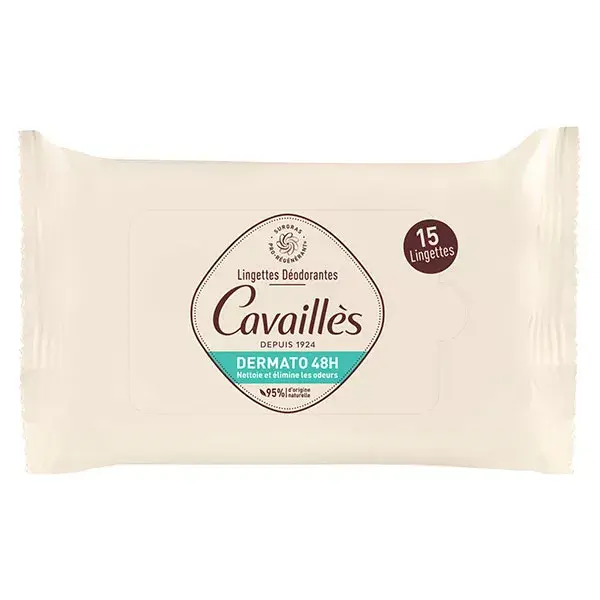 Cavailles Déodorant dermato lingettes x15