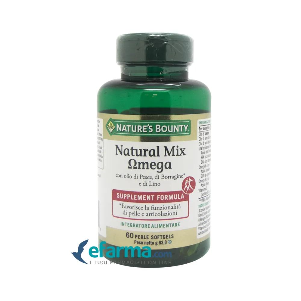 Nature's Bounty Natural Mix Omega Integratore Pelle e Articolazioni 60 Perle Softgels