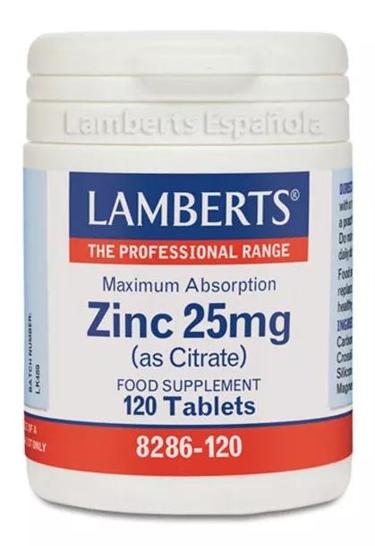 Lamberts Zinco 25 mg 120 Comprimidos