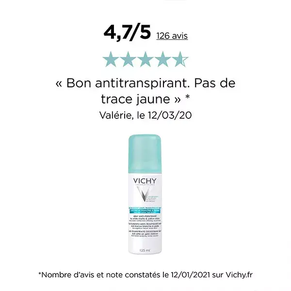 Vichy Déodorant Anti-Traces Blanches & Jaunes 48h Spray 125ml