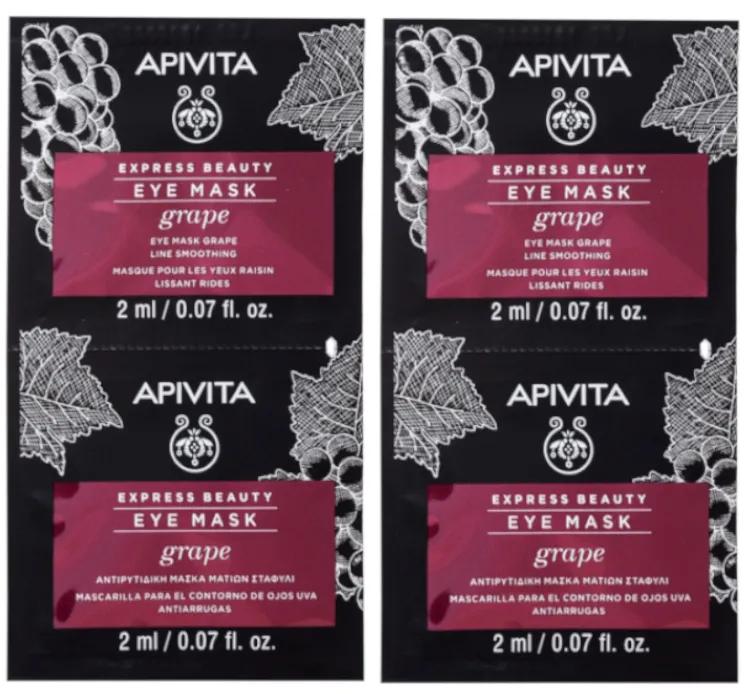 Apivita Express Beauty Anti-Falten-Augenkonturmaske mit Traube, 4 Einheiten