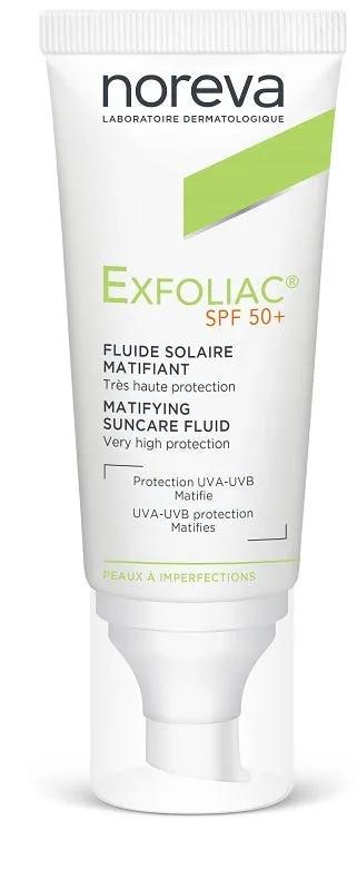 Noreva Exfoliac Fluido Solare Opacizzante SPF 50+ Viso 40 ml