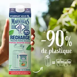 Le Petit Marseillais Eco-Recharge Crème de Douche Extra Doux Amande Douce 1L