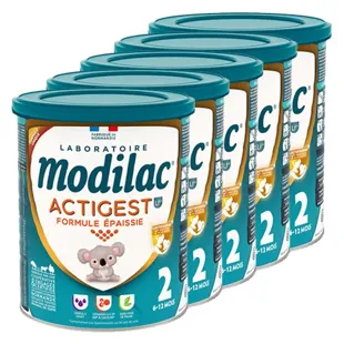 Modilac Actigest Latte per lattanti 2a età Lf+2 800 g Confezione da 5