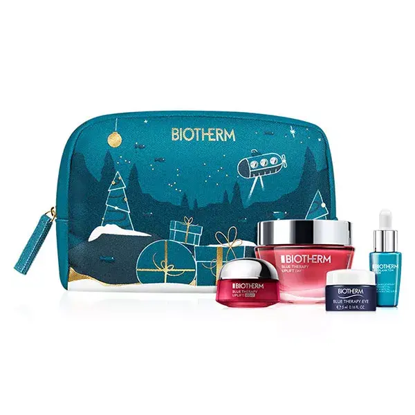 Biotherm Coffret Blue Therapy Uplift Day 50ml + Blue Therapy Uplift Night 15ml + Life Plankton Elixir 7ml + Blue Therapy Eye 5ml + 1 Trousse
