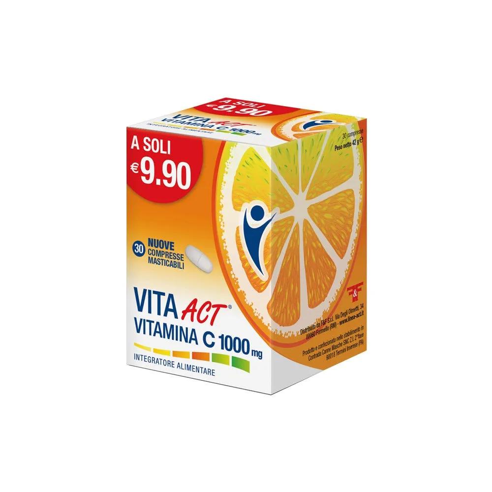 Vita Act Vitamina C 1000 mg Integratore Difese Immunitarie 30 Compresse Masticabili