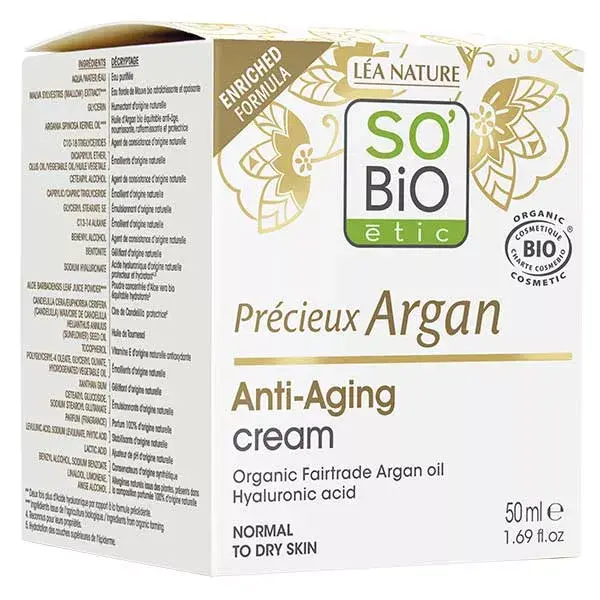 So'Bio Étic Précieux Argan Crème Anti-Âge Jour Bio 50ml