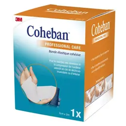 3M Coheban Bande Élastique Cohésive Blanche 7cm x 3m