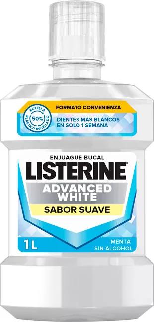 Listerine Enjuague Bucal Blanqueador Avanzado Sabor Suave 1 L