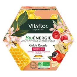 Vitaflor Apiculte Gelée Royale Bio 1000mg Energie+ 20 ampoules