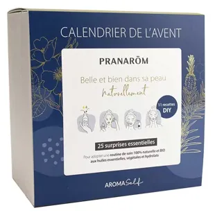 Calendario dell'Avvento Pranarom 25 prodotti HE Lavanda Vera Aloe vera Olio di Ricino Rosa Damascena