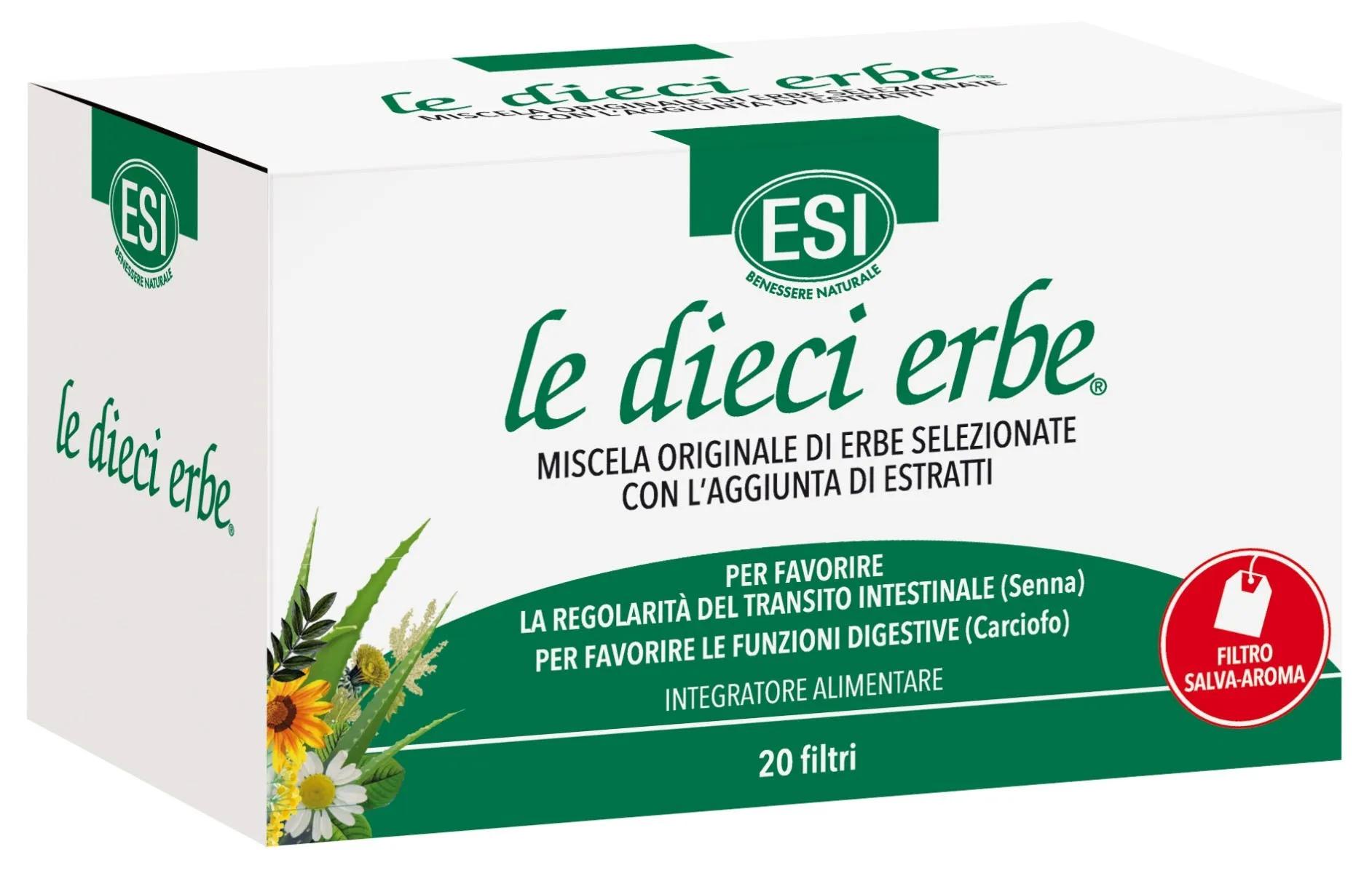 Esi Le Dieci Erbe Tisana Digestiva 20 Filtri